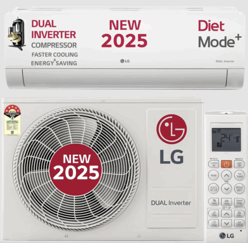 LG 6 in 1 Convertible 1.5 Ton 3 Star Dual Inverter Split AC with 6 Step Fan Speed (2025 Model, Copper Condenser, US-Q18RNXE.AMLG)